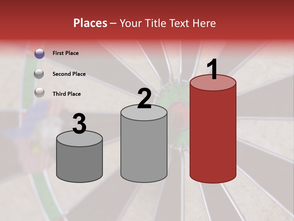 Dart In Bull's Eye Of Dartboard - Focus On Bullтащs-Eye PowerPoint Template