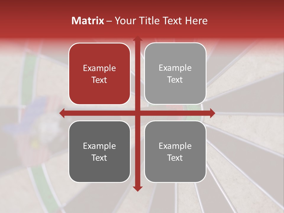 Dart In Bull's Eye Of Dartboard - Focus On Bullтащs-Eye PowerPoint Template