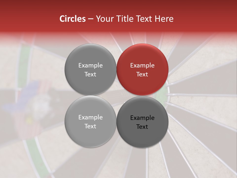 Dart In Bull's Eye Of Dartboard - Focus On Bullтащs-Eye PowerPoint Template