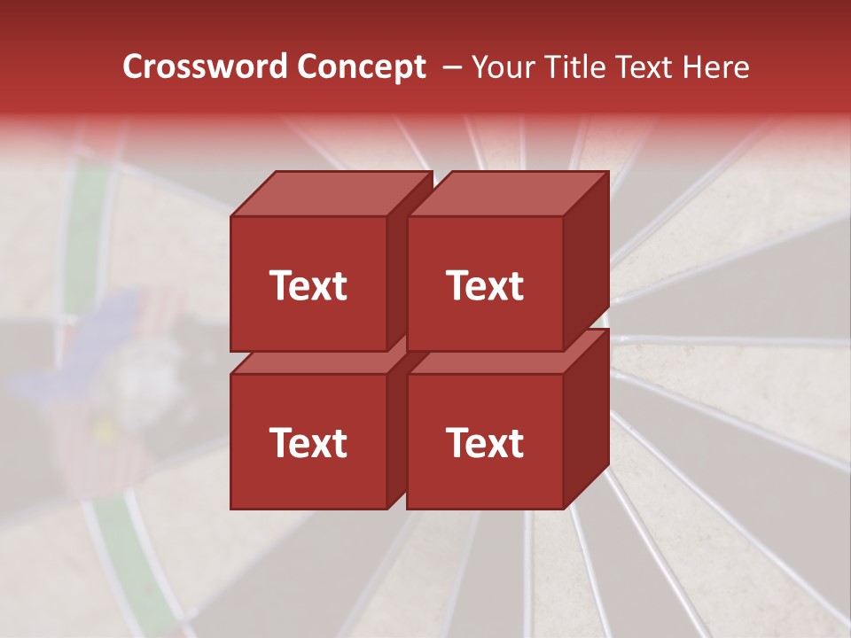 Dart In Bull's Eye Of Dartboard - Focus On Bullтащs-Eye PowerPoint Template