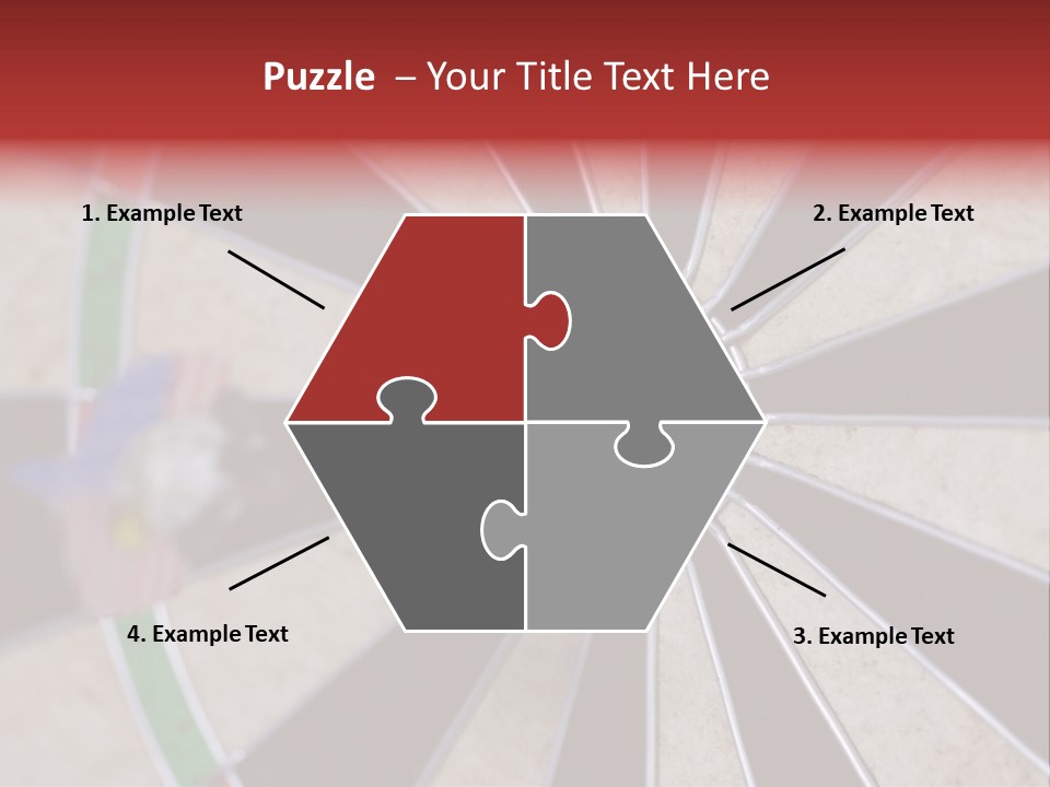 Dart In Bull's Eye Of Dartboard - Focus On Bullтащs-Eye PowerPoint Template