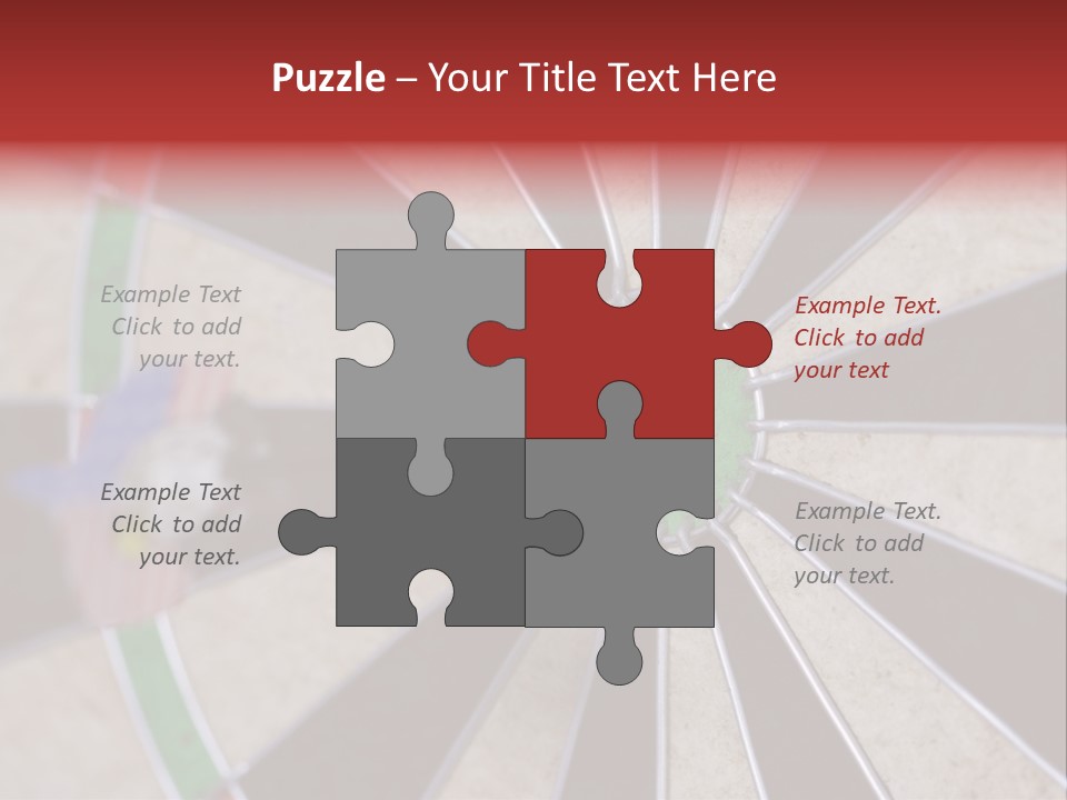 Dart In Bull's Eye Of Dartboard - Focus On Bullтащs-Eye PowerPoint Template