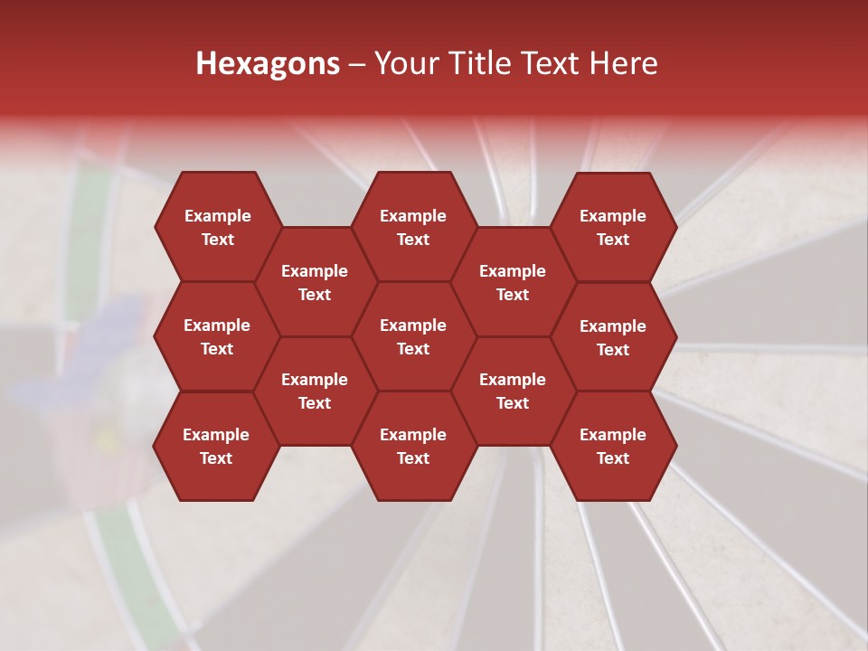 Dart In Bull's Eye Of Dartboard - Focus On Bullтащs-Eye PowerPoint Template