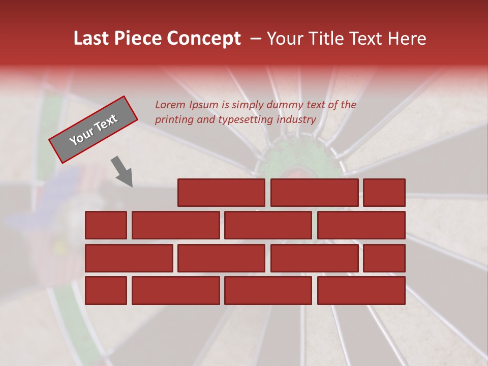 Dart In Bull's Eye Of Dartboard - Focus On Bullтащs-Eye PowerPoint Template