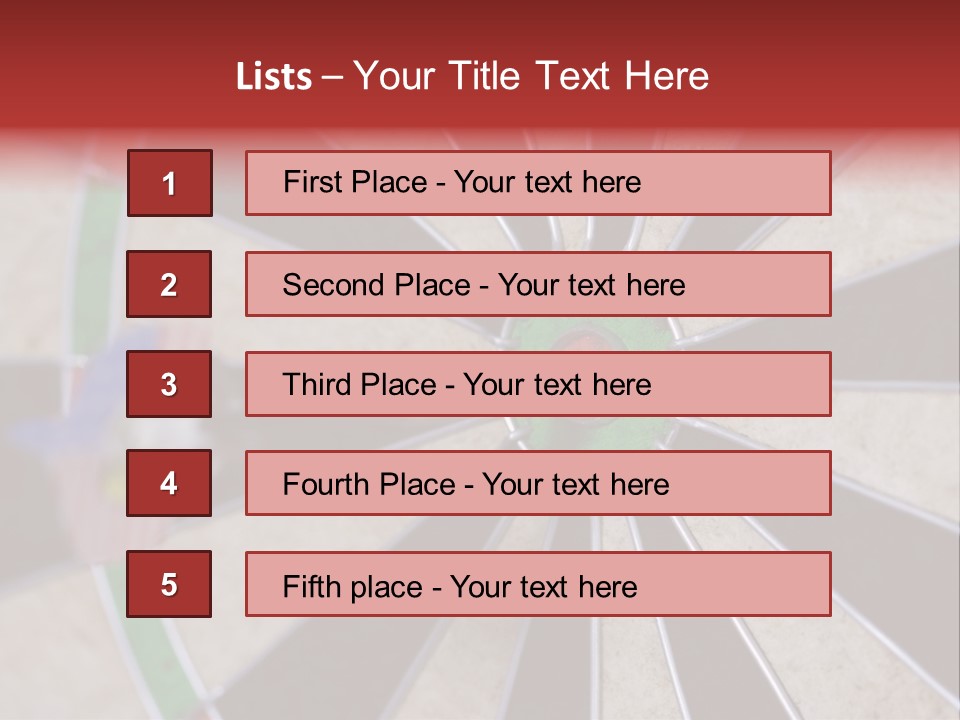 Dart In Bull's Eye Of Dartboard - Focus On Bullтащs-Eye PowerPoint Template