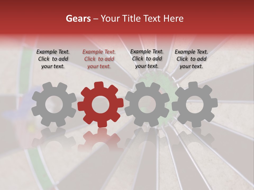 Dart In Bull's Eye Of Dartboard - Focus On Bullтащs-Eye PowerPoint Template