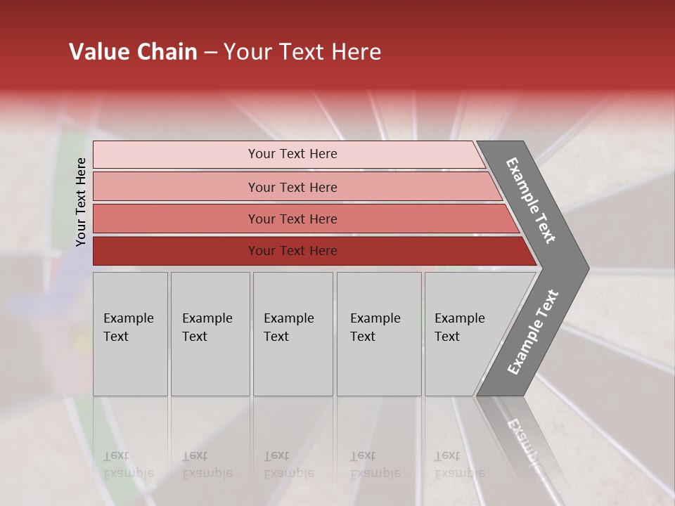 Dart In Bull's Eye Of Dartboard - Focus On Bullтащs-Eye PowerPoint Template