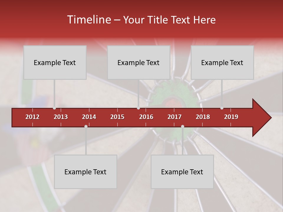 Dart In Bull's Eye Of Dartboard - Focus On Bullтащs-Eye PowerPoint Template