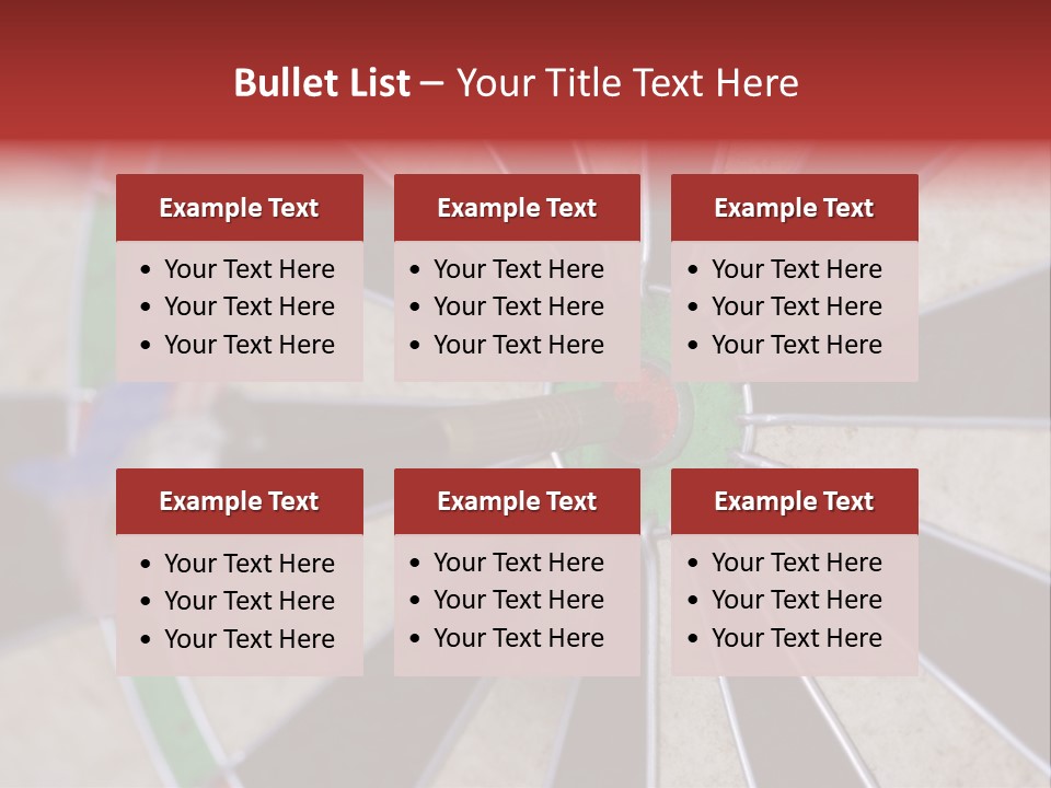 Dart In Bull's Eye Of Dartboard - Focus On Bullтащs-Eye PowerPoint Template