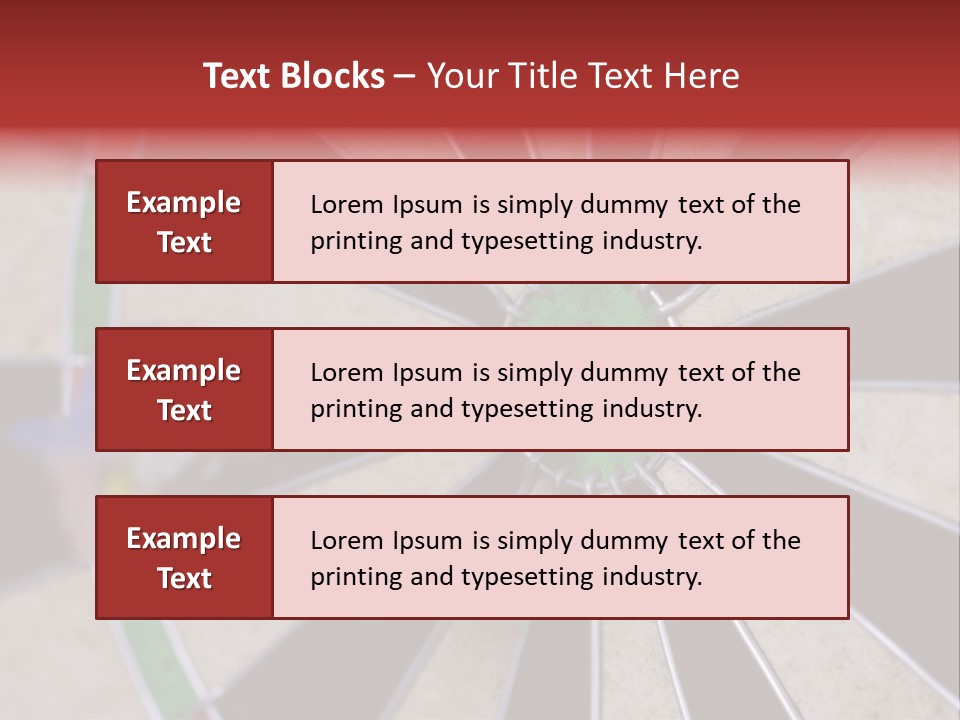 Dart In Bull's Eye Of Dartboard - Focus On Bullтащs-Eye PowerPoint Template