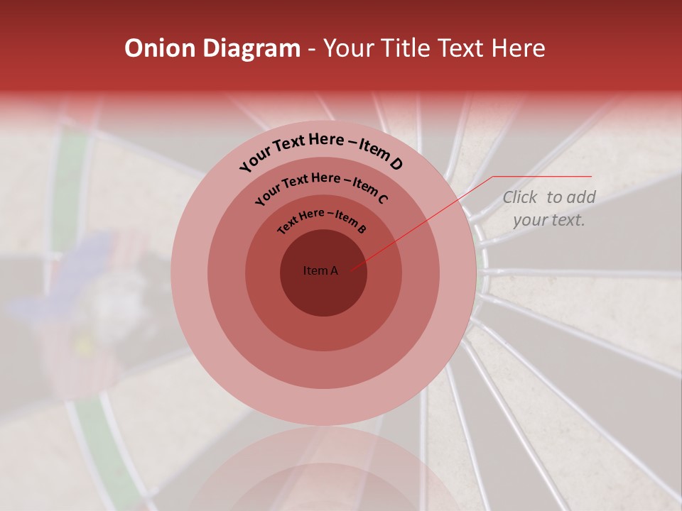 Dart In Bull's Eye Of Dartboard - Focus On Bullтащs-Eye PowerPoint Template