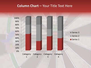 Dart In Bull's Eye Of Dartboard - Focus On Bullтащs-Eye PowerPoint Template