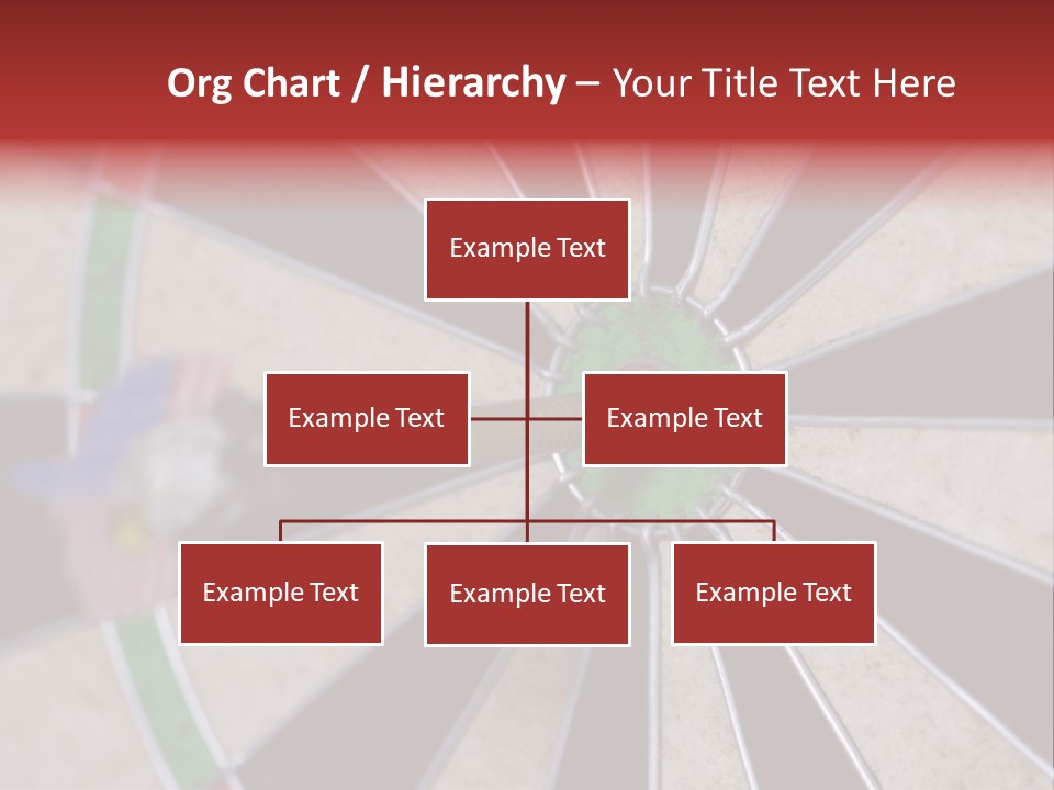 Dart In Bull's Eye Of Dartboard - Focus On Bullтащs-Eye PowerPoint Template