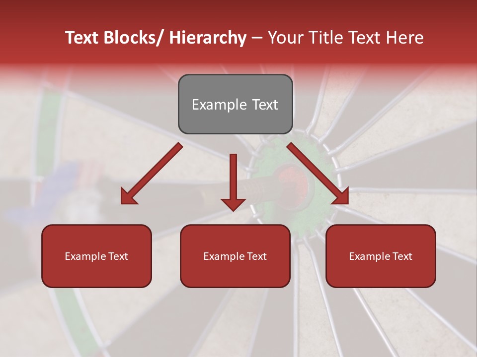 Dart In Bull's Eye Of Dartboard - Focus On Bullтащs-Eye PowerPoint Template