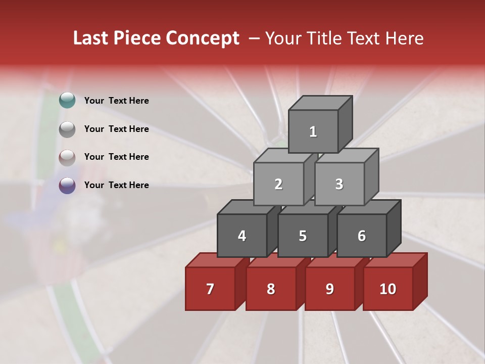 Dart In Bull's Eye Of Dartboard - Focus On Bullтащs-Eye PowerPoint Template