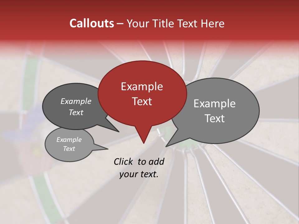 Dart In Bull's Eye Of Dartboard - Focus On Bullтащs-Eye PowerPoint Template