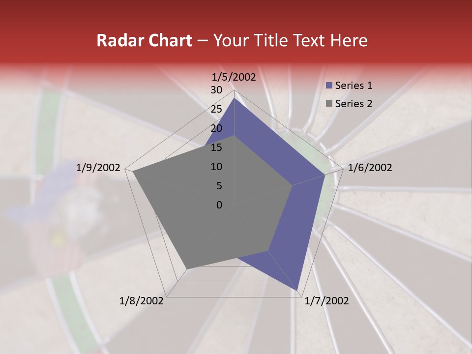 Dart In Bull's Eye Of Dartboard - Focus On Bullтащs-Eye PowerPoint Template