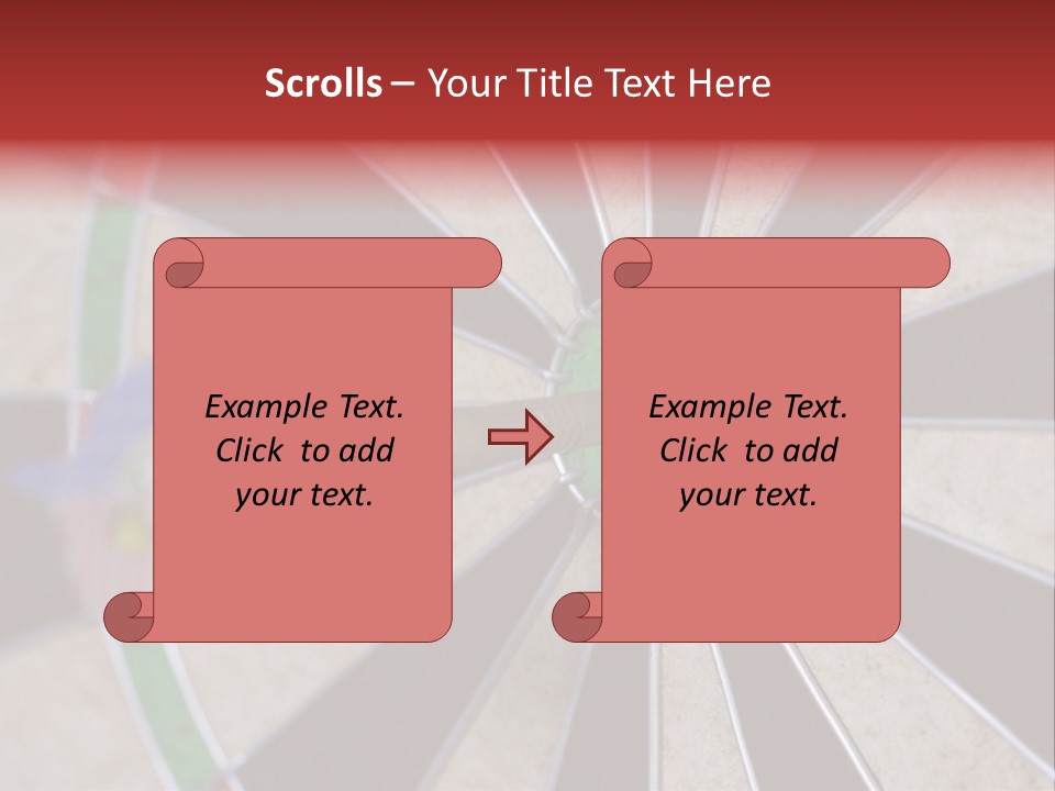 Dart In Bull's Eye Of Dartboard - Focus On Bullтащs-Eye PowerPoint Template