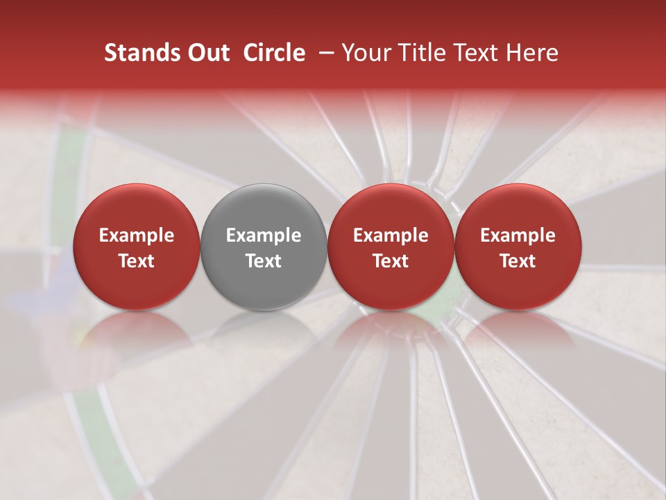 Dart In Bull's Eye Of Dartboard - Focus On Bullтащs-Eye PowerPoint Template
