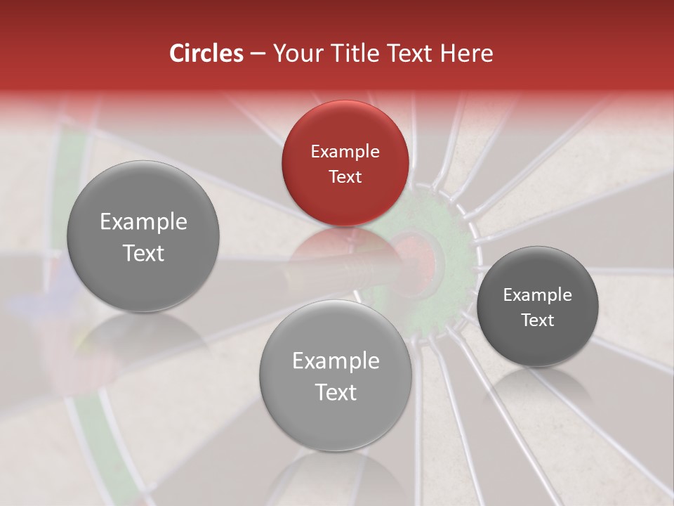 Dart In Bull's Eye Of Dartboard - Focus On Bullтащs-Eye PowerPoint Template