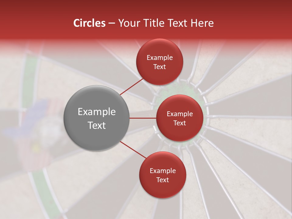 Dart In Bull's Eye Of Dartboard - Focus On Bullтащs-Eye PowerPoint Template