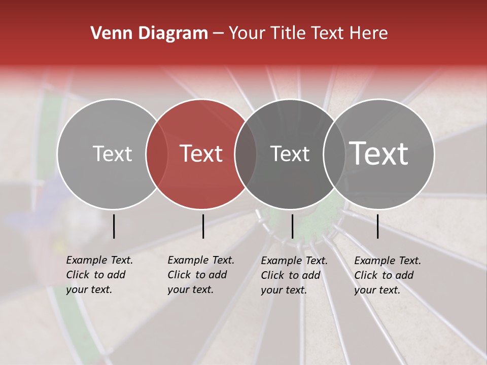 Dart In Bull's Eye Of Dartboard - Focus On Bullтащs-Eye PowerPoint Template