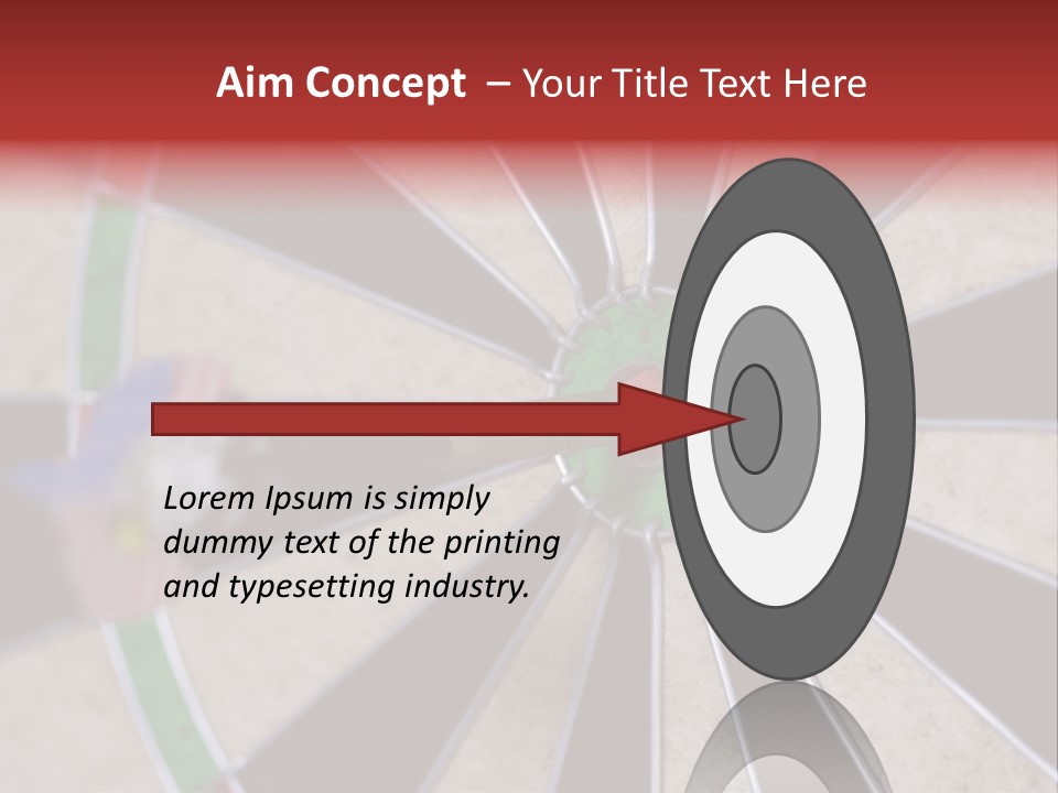 Dart In Bull's Eye Of Dartboard - Focus On Bullтащs-Eye PowerPoint Template