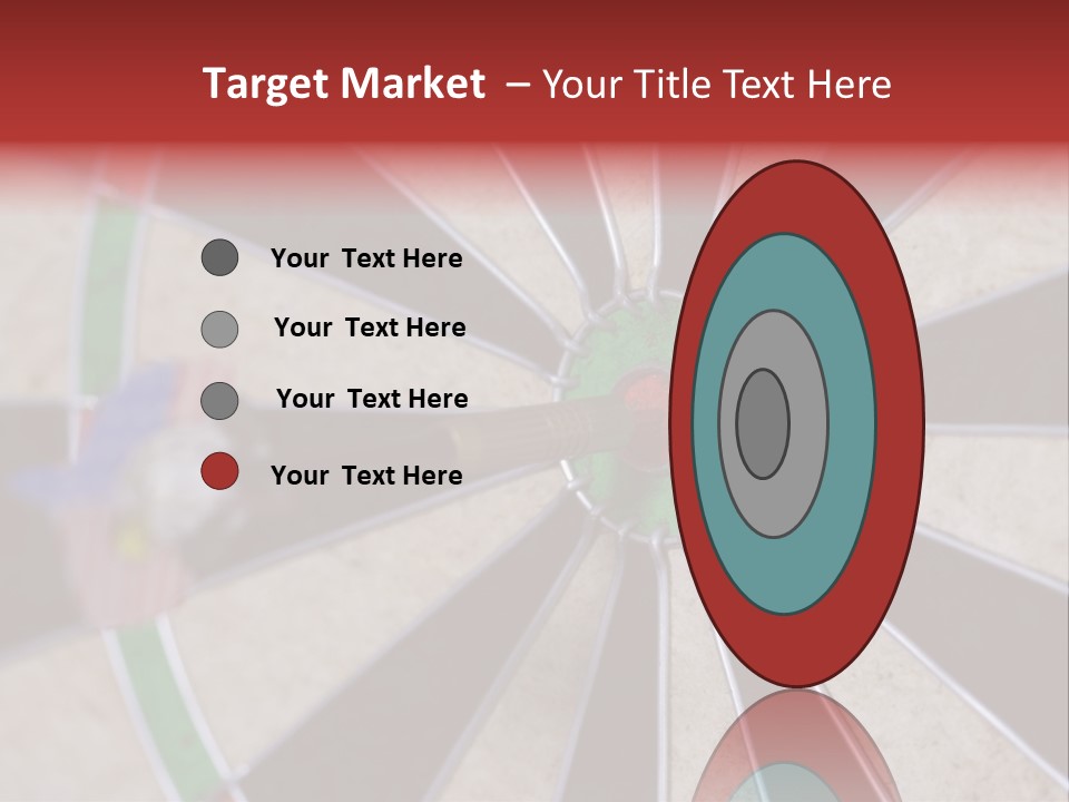 Dart In Bull's Eye Of Dartboard - Focus On Bullтащs-Eye PowerPoint Template