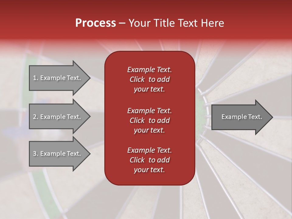 Dart In Bull's Eye Of Dartboard - Focus On Bullтащs-Eye PowerPoint Template
