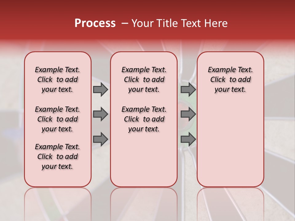 Dart In Bull's Eye Of Dartboard - Focus On Bullтащs-Eye PowerPoint Template