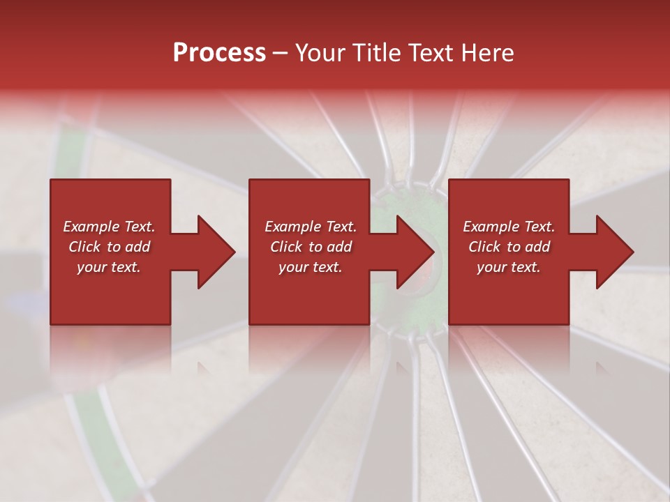Dart In Bull's Eye Of Dartboard - Focus On Bullтащs-Eye PowerPoint Template