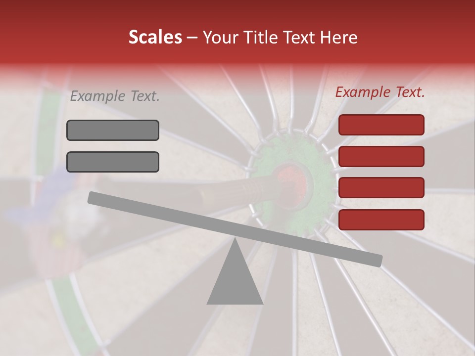 Dart In Bull's Eye Of Dartboard - Focus On Bullтащs-Eye PowerPoint Template
