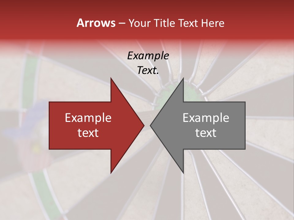 Dart In Bull's Eye Of Dartboard - Focus On Bullтащs-Eye PowerPoint Template