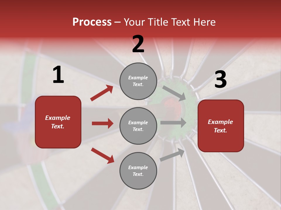Dart In Bull's Eye Of Dartboard - Focus On Bullтащs-Eye PowerPoint Template