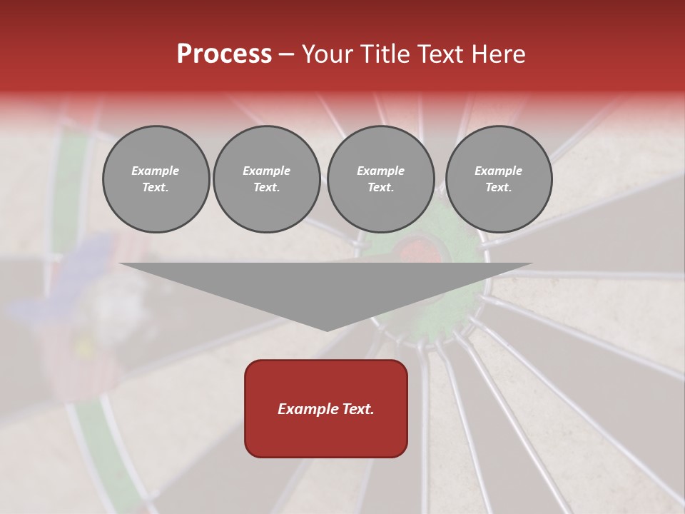 Dart In Bull's Eye Of Dartboard - Focus On Bullтащs-Eye PowerPoint Template