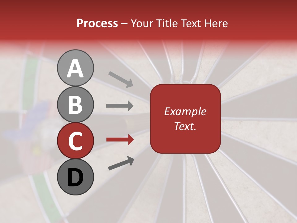 Dart In Bull's Eye Of Dartboard - Focus On Bullтащs-Eye PowerPoint Template