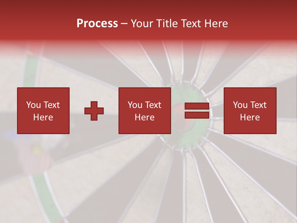 Dart In Bull's Eye Of Dartboard - Focus On Bullтащs-Eye PowerPoint Template