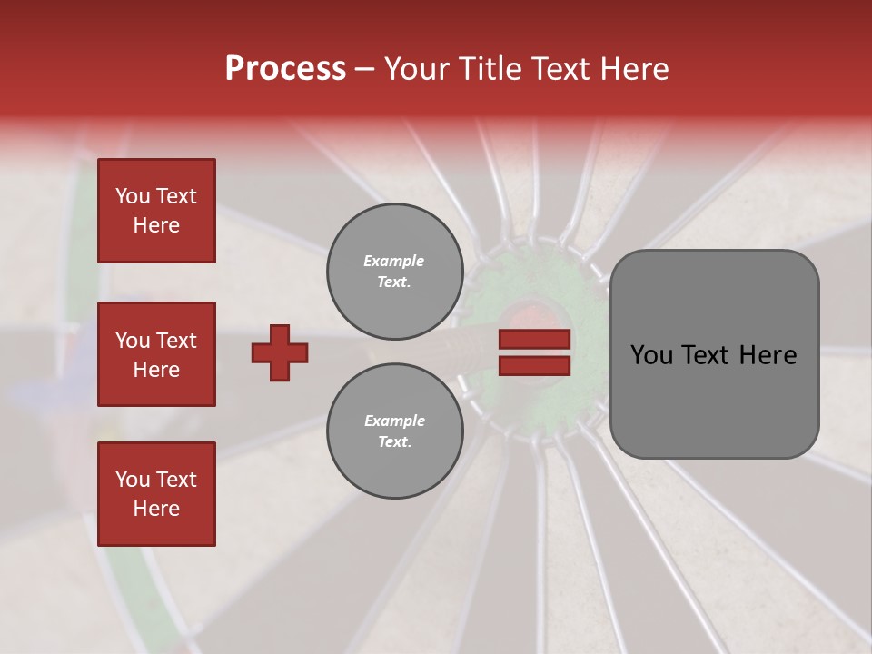 Dart In Bull's Eye Of Dartboard - Focus On Bullтащs-Eye PowerPoint Template