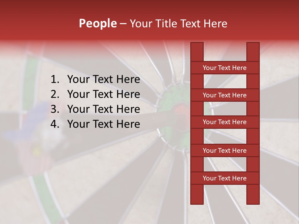 Dart In Bull's Eye Of Dartboard - Focus On Bullтащs-Eye PowerPoint Template