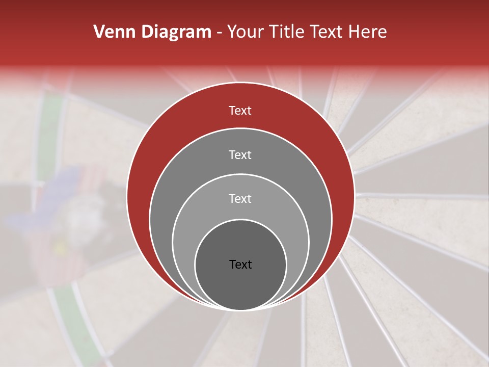 Dart In Bull's Eye Of Dartboard - Focus On Bullтащs-Eye PowerPoint Template