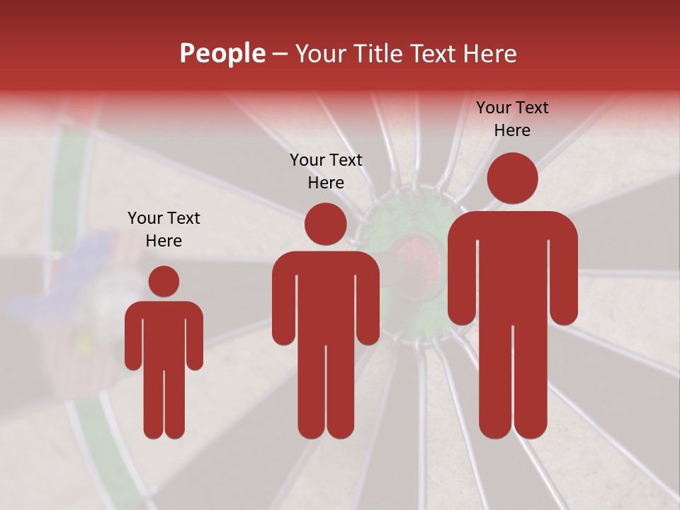 Dart In Bull's Eye Of Dartboard - Focus On Bullтащs-Eye PowerPoint Template