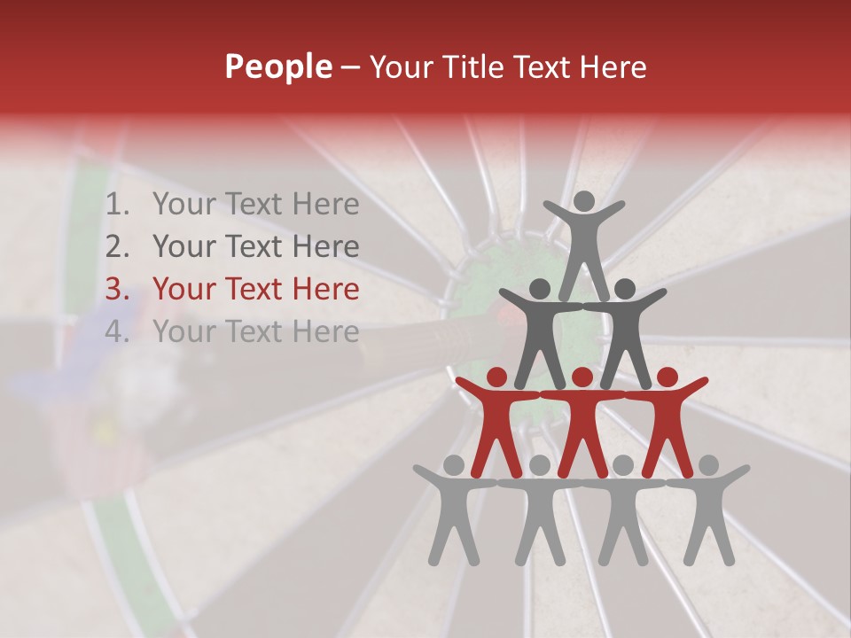 Dart In Bull's Eye Of Dartboard - Focus On Bullтащs-Eye PowerPoint Template