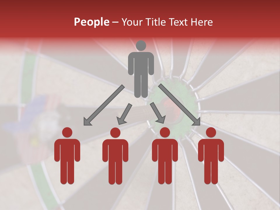 Dart In Bull's Eye Of Dartboard - Focus On Bullтащs-Eye PowerPoint Template