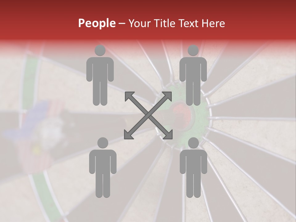 Dart In Bull's Eye Of Dartboard - Focus On Bullтащs-Eye PowerPoint Template