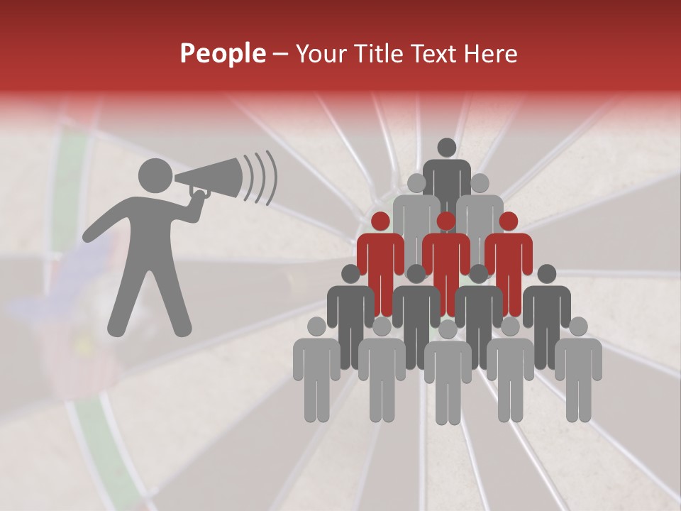 Dart In Bull's Eye Of Dartboard - Focus On Bullтащs-Eye PowerPoint Template