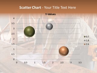 A Home Designer Working With A Home Builder And Inspecting The Blueprints PowerPoint Template