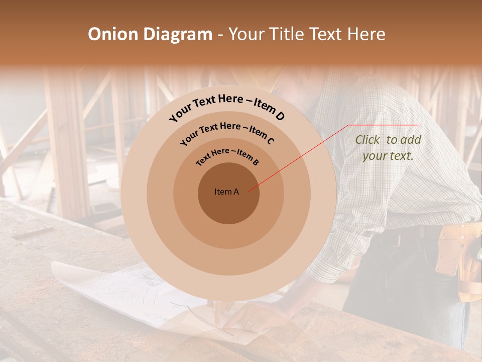 A Home Designer Working With A Home Builder And Inspecting The Blueprints PowerPoint Template