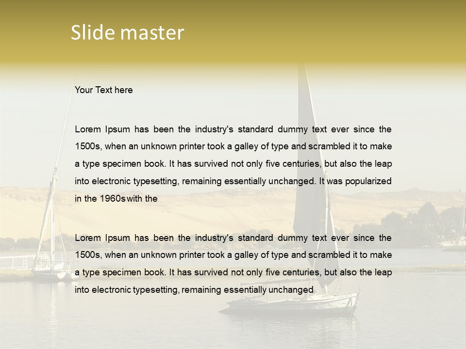 Sailing Boats On The Nile At Aswan, Egypt PowerPoint Template