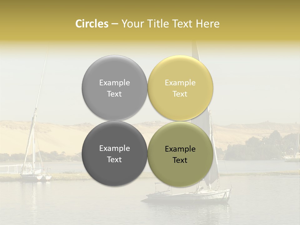 Sailing Boats On The Nile At Aswan, Egypt PowerPoint Template