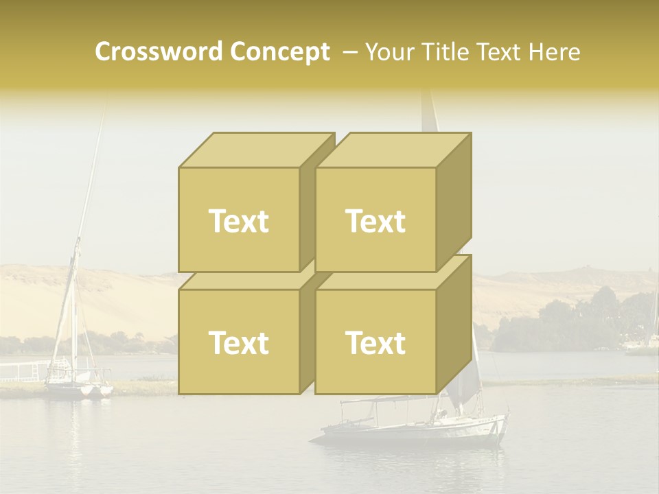 Sailing Boats On The Nile At Aswan, Egypt PowerPoint Template